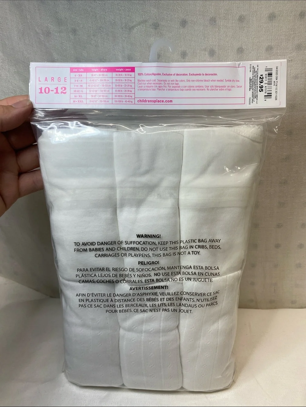 The Children's Place White Girls 6-Pack Camisoles - Large (10-12)
